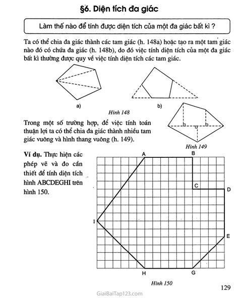 toán 8 bài 6 diện tích đa giác